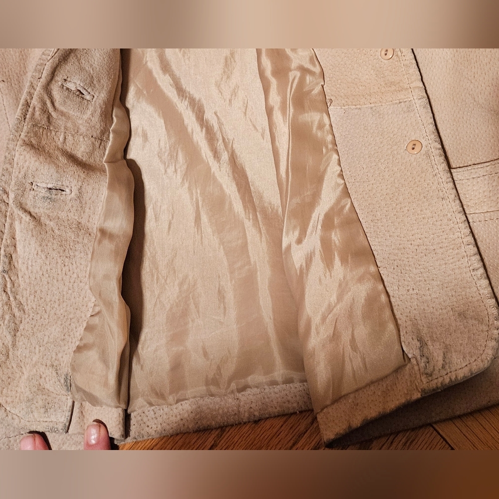 Y2K | Outer Edge | 2X | Suede | Beige | Tan | Jacket | Blazer | Womens | Vintage - Picture 9 of 10